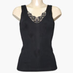 A.A UNDERWEAR Φανελάκι Plus Φαρδιά Τιράντα Με Μοτίφ Cotton Μαύρο - Image 4