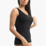 A.A UNDERWEAR Φανελάκι Plus Φαρδιά Τιράντα Με Μοτίφ Cotton Μαύρο - Image 3