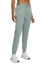 Under Armour UA Rival Hi Rise Woven Γυναικείο παντελόνι 1382727-348 Πράσινο