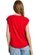 Pepe Jeans Γυναικείο T-shirt PL506030-255 Κόκκινο - Image 4