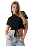 Guess Cropped Boxy Γυναικείο T-Shirt W5GI18I3Z14-JBLK Μαύρο