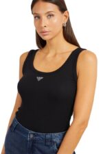 Guess Γυναικείο Αμάνικο T-Shirt W3YP68KA0H1-JBLK Μαύρο - Image 3