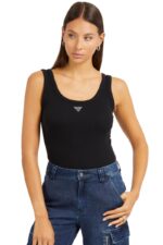 Guess Γυναικείο Αμάνικο T-Shirt W3YP68KA0H1-JBLK Μαύρο