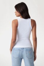 Guess Γυναικείο Αμάνικο T-Shirt W5GP57KCV52-G011 Λευκό - Image 4