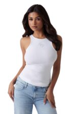 Guess Γυναικείο Αμάνικο T-Shirt W5GP57KCV52-G011 Λευκό