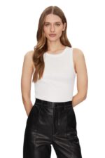 Guess Αμάνικο Γυναικείο T-Shirt W5GP06KCS10-G011 Λευκό