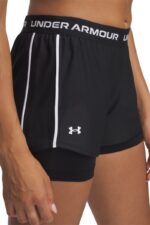 Under Armour Tech Play Up 2in1 Γυναικείο Σορτς/Κολαν 1389895-001 Μαύρο - Image 4