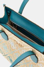 Guess Silvana Γυναικεία Τσαντά HWSW8665220 Μπεζ/Γαλαζοπράσινη - Image 5