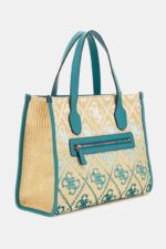 Guess Silvana Γυναικεία Τσαντά HWSW8665220 Μπεζ/Γαλαζοπράσινη - Image 4