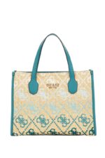 Guess Silvana Γυναικεία Τσαντά HWSW8665220 Μπεζ/Γαλαζοπράσινη