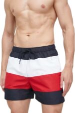 Tomy Hilfiger Ανδρικό Μαγιό Βερμούδα UM0UM03263-DW5 Μπλε/Λευκό/Κοκκίνο