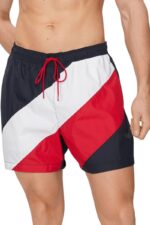 Tomy Hilfiger Ανδρικό Μαγιό Βερμούδα UM0UM03261-DW5 Μπλε/Κοκκίνο/Λευκό