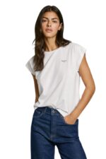 Pepe Jeans Γυναικείο Αμάνικο T-shirt PL506030-800 Λευκό