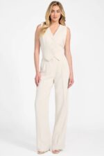 Guess Κλασικό Γυναικείο Παντελόνι W5YB08WGHC2-G012 Εκρού - Image 2