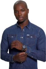 Guess Ανδρικό Τζιν Πουκάμισο M4YH02D3PF6-SAFI Μπλε - Image 3