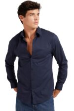 Guess Ανδρικό Πουκάμισο W1YH20W7ZK1-G7V2 Μπλε Σκούρο