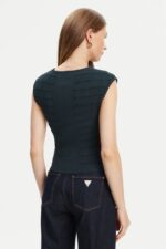 Guess Γυναικείο Πλεκτό Ριπ Τοπ W5YR12Z0130-A807 Πράσινο - Image 4