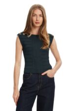 Guess Γυναικείο Πλεκτό Ριπ Τοπ W5YR12Z0130-A807 Πράσινο