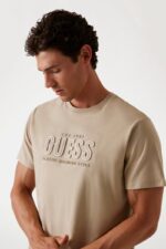 Guess Ανδρικό T-Shirt M5YI44KBW41-F10M Μπεζ - Image 3