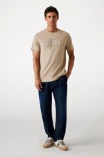 Guess Ανδρικό T-Shirt M5YI44KBW41-F10M Μπεζ - Image 2