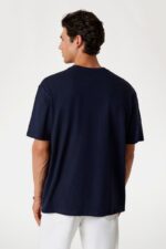 Guess Ανδρικό T-Shirt Oversized M5YI27KCCM1-G7V2 Σκούρο Μπλε - Image 4