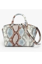 Guess Queensland Mini Γυναικεία Τσάντα HWKG965576 Μπλε/Καφέ - Image 5