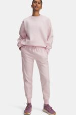 Under Armour Rival Fleece Γυναικείο Παντελόνι Φόρμας 1379438-649 Ροζ - Image 2