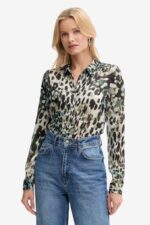 Guess Γυναικείο Πουκάμισο W5YH0XWDW82-PJ1R Animal Print Πράσινο