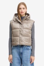 Guess Γυναικείο Αμάνικο Μπουφάν W5YL11WHDO2-G1J1 Μπεζ