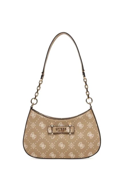 Guess Carrie Logo Γυναικεία Τσάντα HWGP989818 BISCOTTI LOGO Καφέ