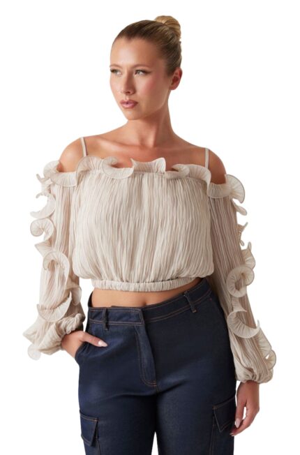 Guess Γυναικείο Μπλούζα W6RH29WI342-F1PV Μπεζ