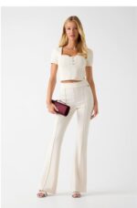 Guess Γυναικείο Τοp Μπλούζα W6RP08KCBO2-G047 Μπέζ - Image 4