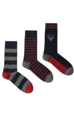 Pepe Jeans DeerCR 3P Ανδρικές Κάλτσες 3pack PMU30073-595 Μπλε/Κόκκινο