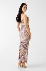 Guess Γυναικείο Μaxi Σατέν Φόρεμα W6GK94W2266-PMIH Μπέζ - Image 2