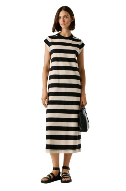 Pepe Jeans Lila Γυναικείο Φόρεμα PL9537808-999 Μπέζ/Μάυρο