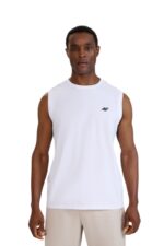 4F Ανδρικό ΑμάνικοT-shirt 4FWMM00TSLEM306-10S Λευκό