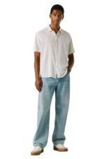 Pepe Jeans Ανδρικό Κοντομάνικο Πουκάμισο PM3091193-800 Λευκό - Image 3